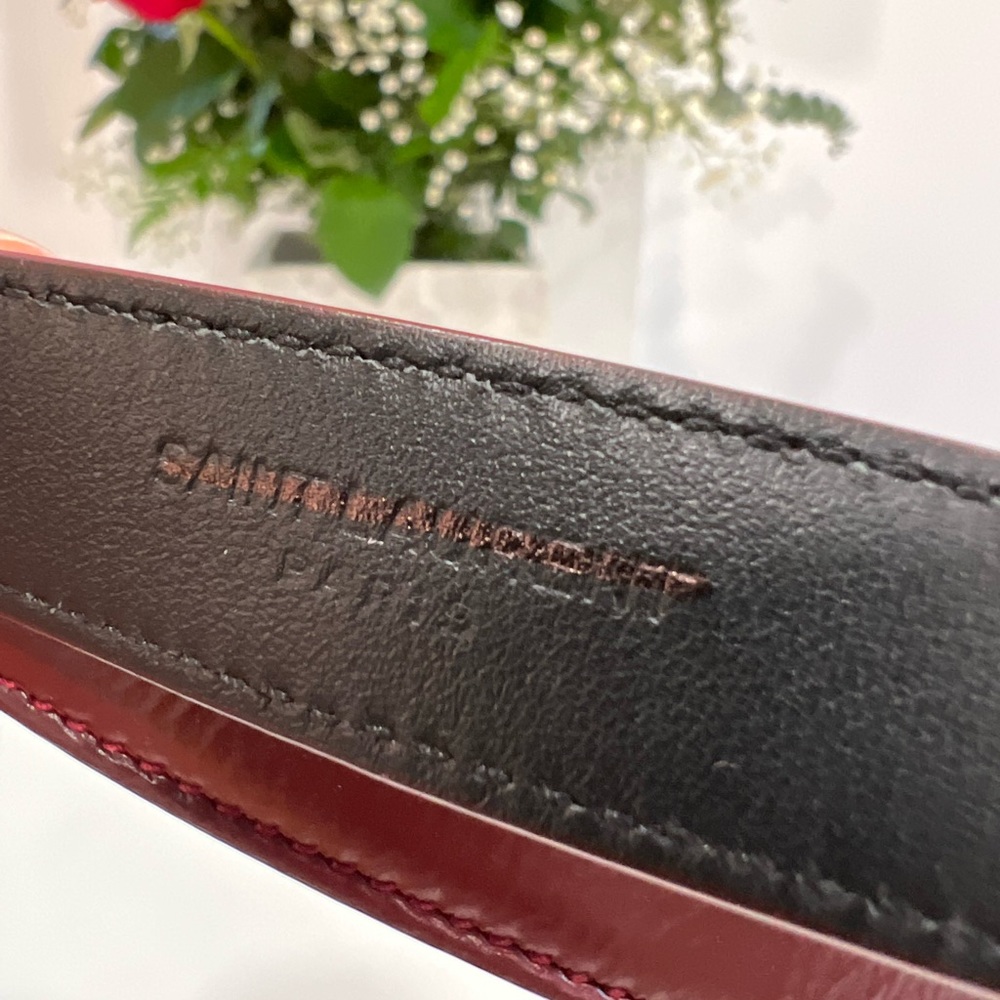 Saint Laurent Cassandre Thin Belt With Square Buckle In Shiny Leather - Picture 5 of 10